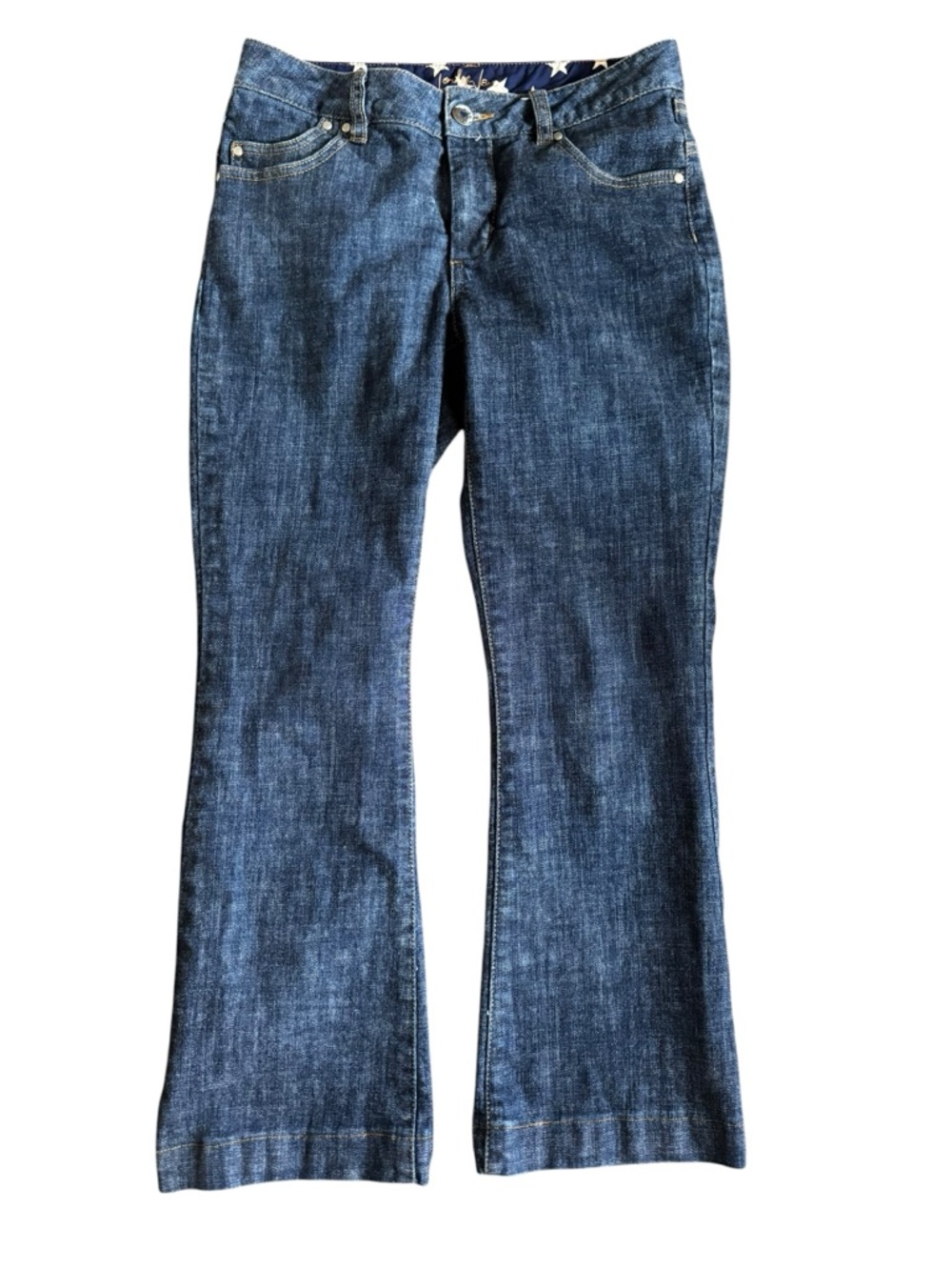 Women’s London Jean Bootcut Jeans Size 6 Dark Wash Stretch Mid Rise